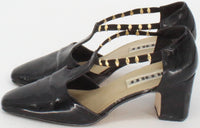 Load image into Gallery viewer, Jubilee Black Varnish High Heels With Gold Details

