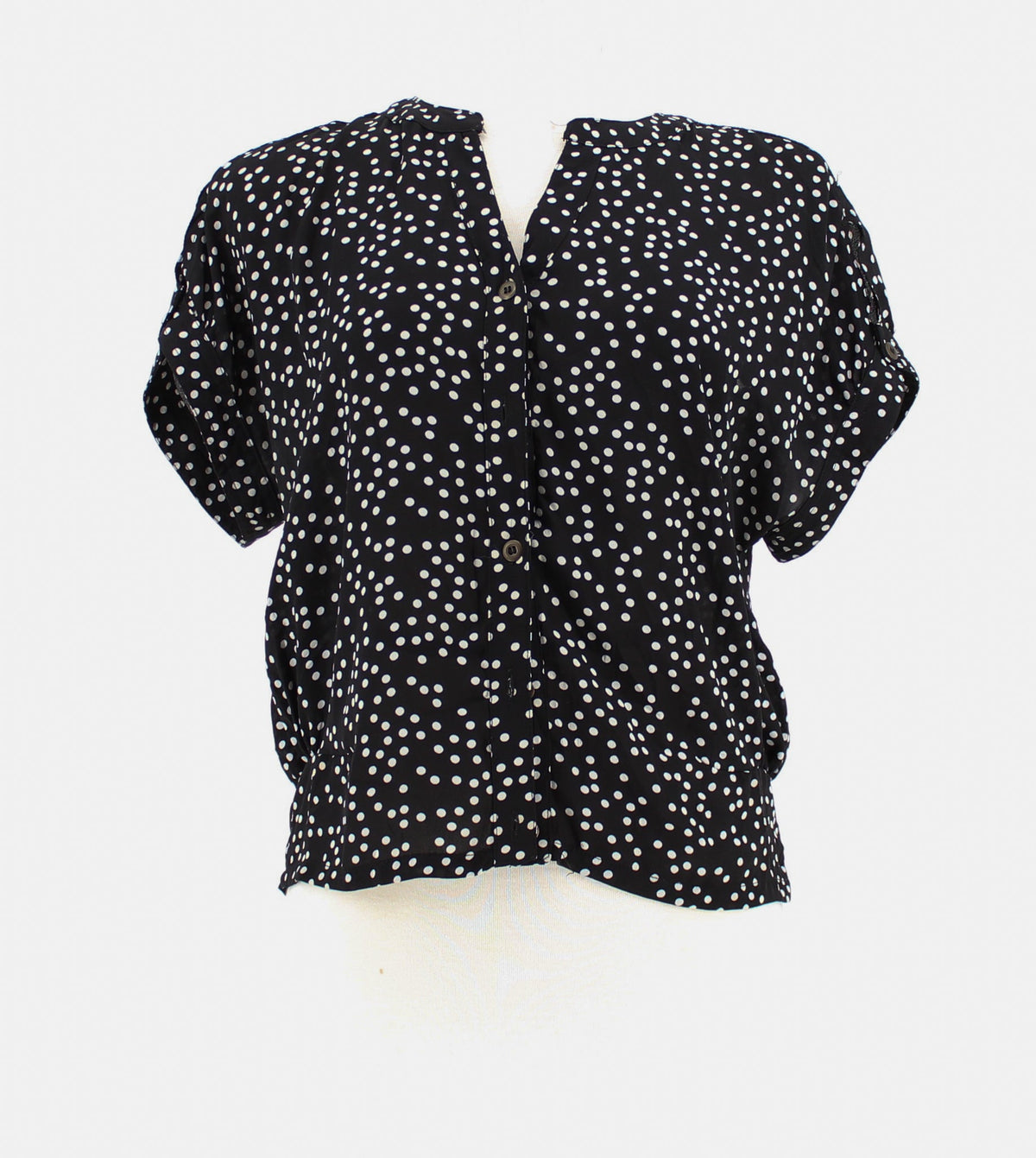 Xhilaration Polka Dot V-neck Short Sleeved Blouse