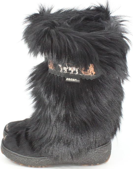 Oscar Sport Black Fur Boots