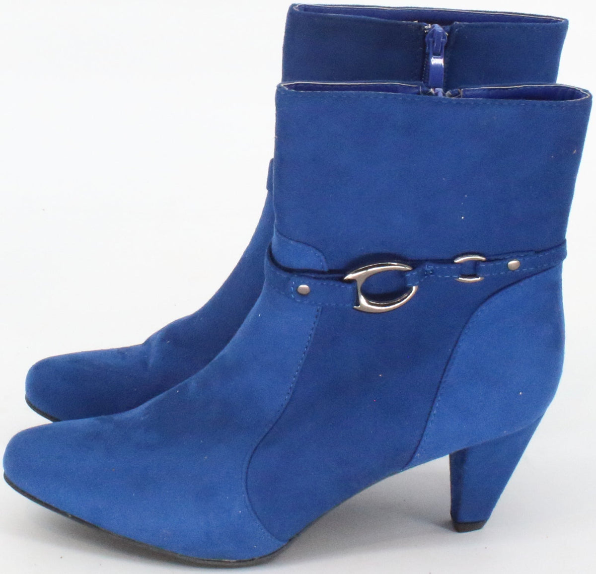 Boston Design Studio Blue Low Heel Mid Calf Boots