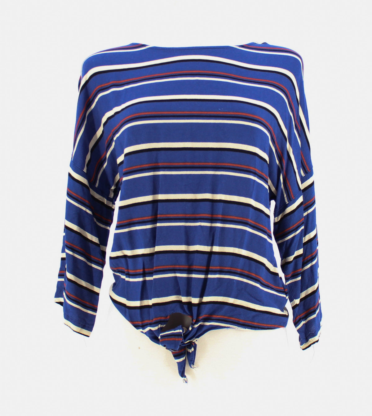 Mossimo Striped Long Sleeved Blouse with Front Tie