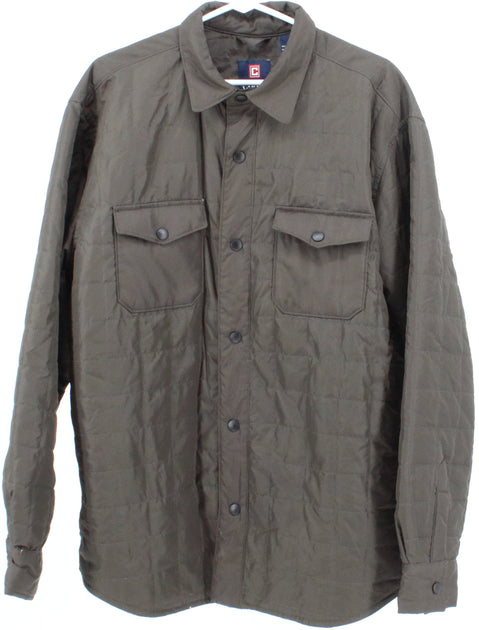 Shop Chaps Military Green Quilted Shirt | Thriftezee