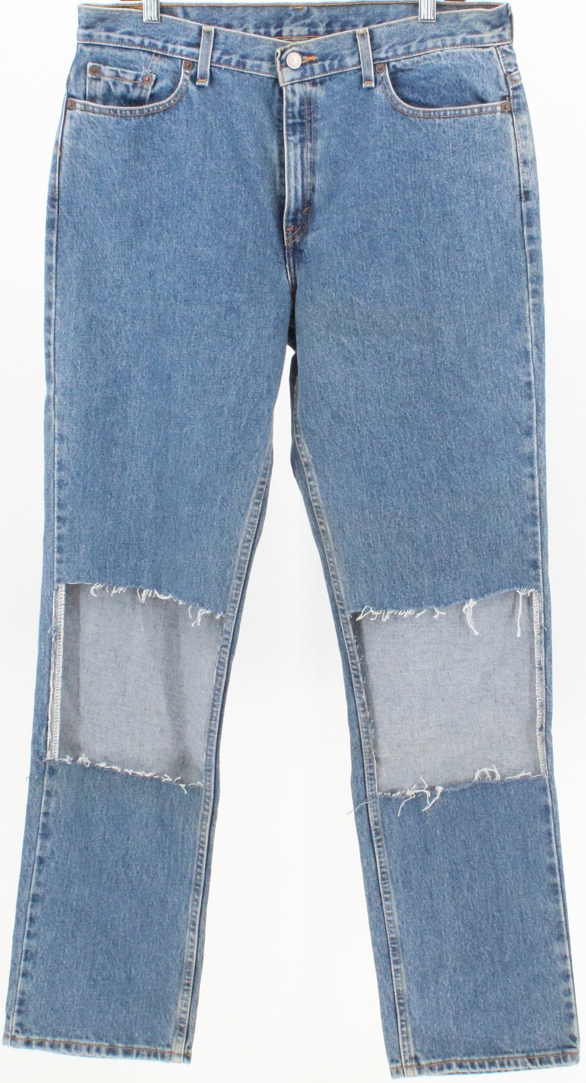 Levis 505 Low Rise Straight Leg Medium Blue Denim Pants