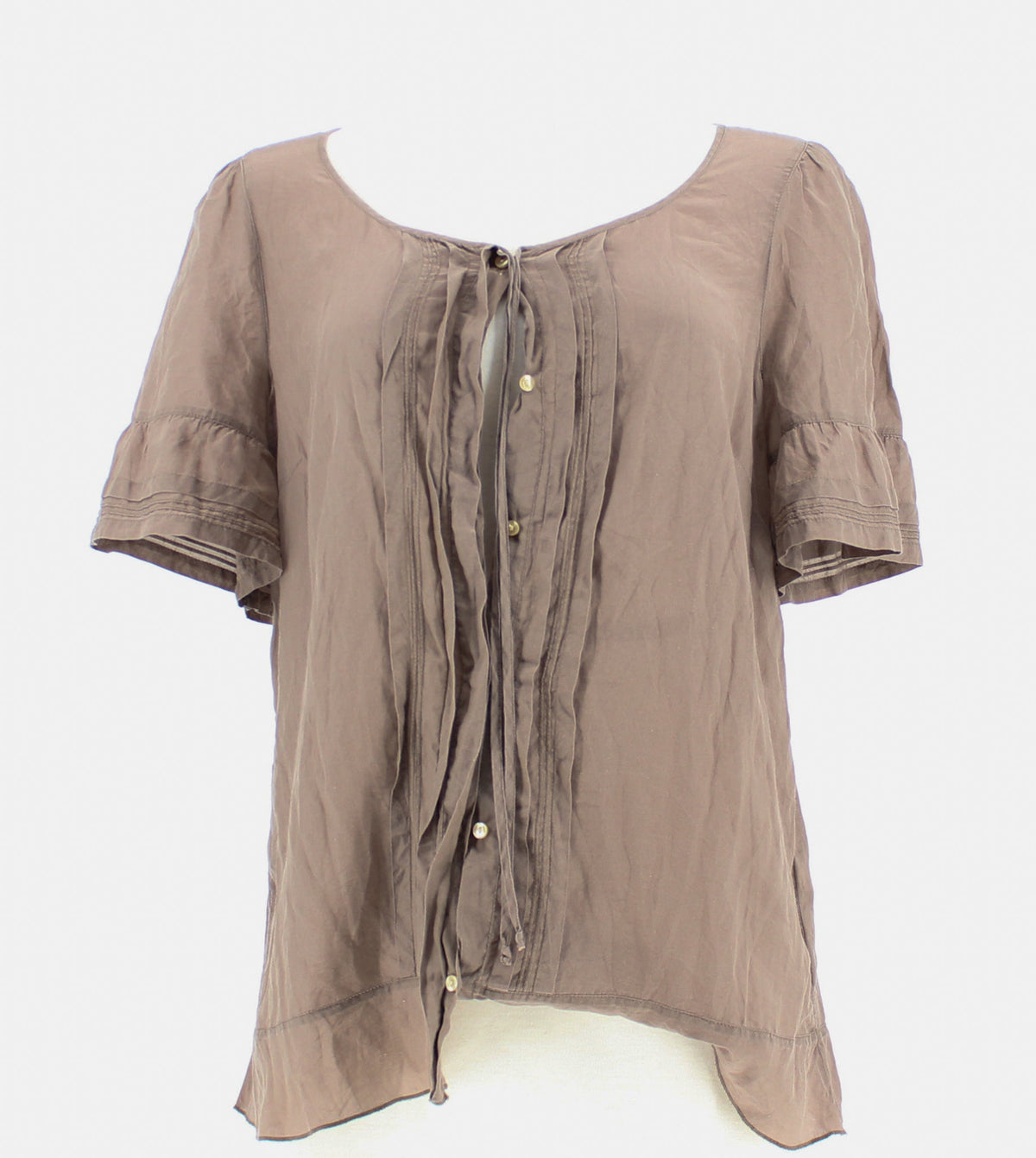 Gap Silk blend Scoop Neck Short Sleeved blouse