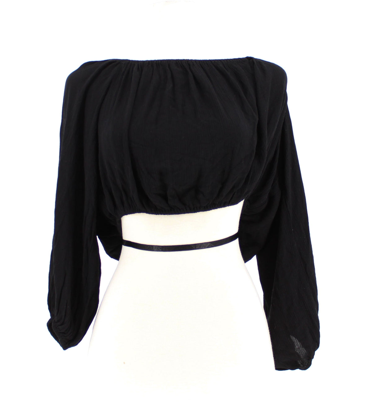 Forever21 Off Shoulder Cropped Long Sleeved Blouse with Elastic bottom