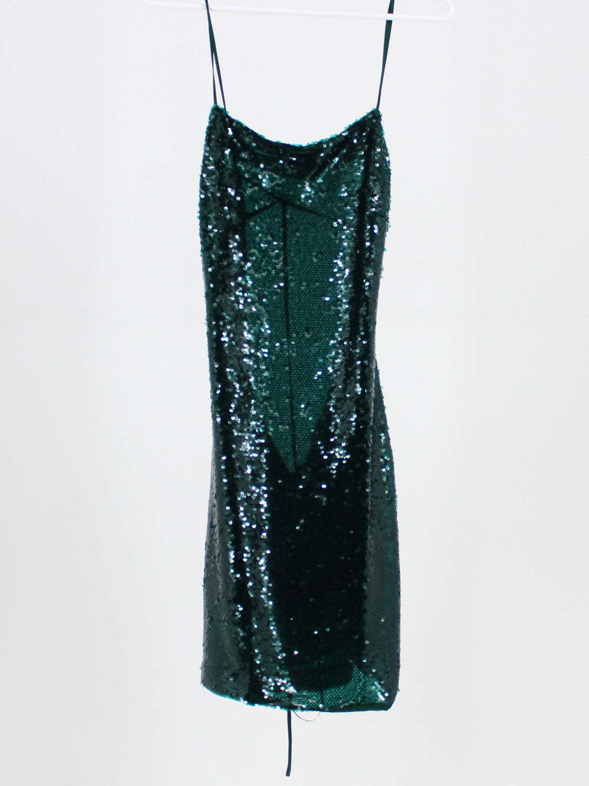 Zara Emerald Green Sequin Backless Dress