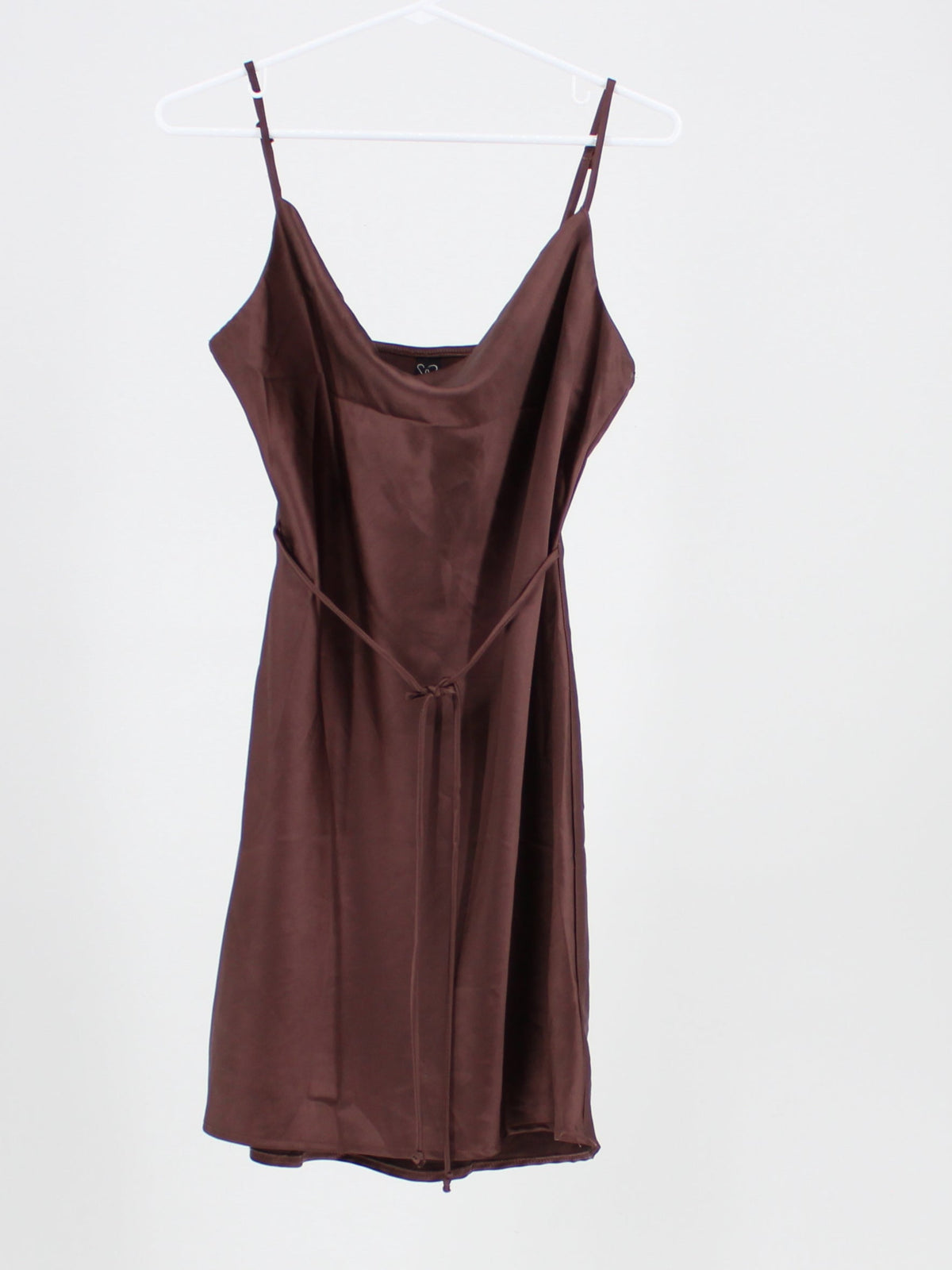 Windsor Cowl Neckline Slip Dress with Waist Tie