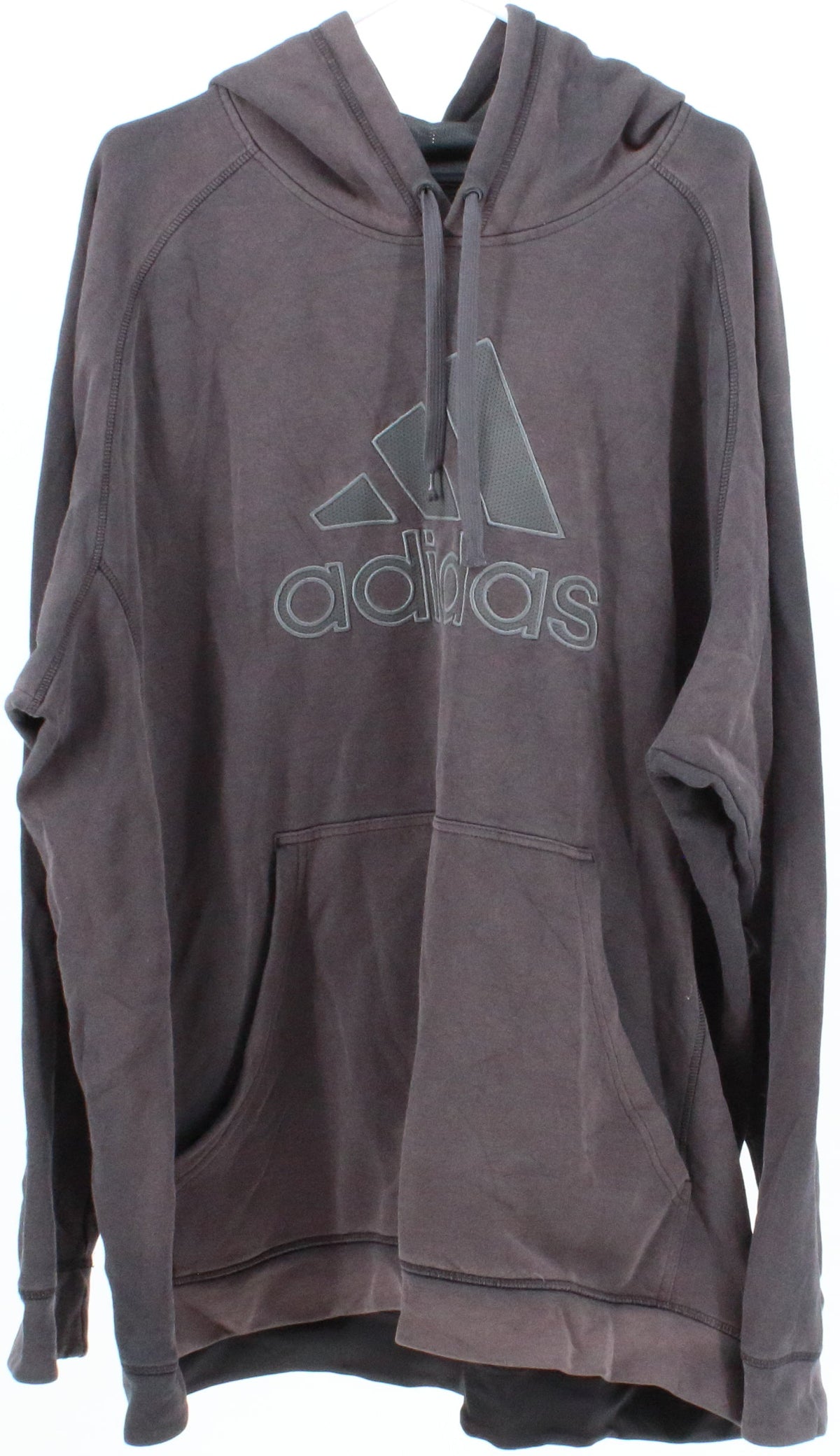 Adidas Black Hooded Sweatshirt With Grey Front Logo