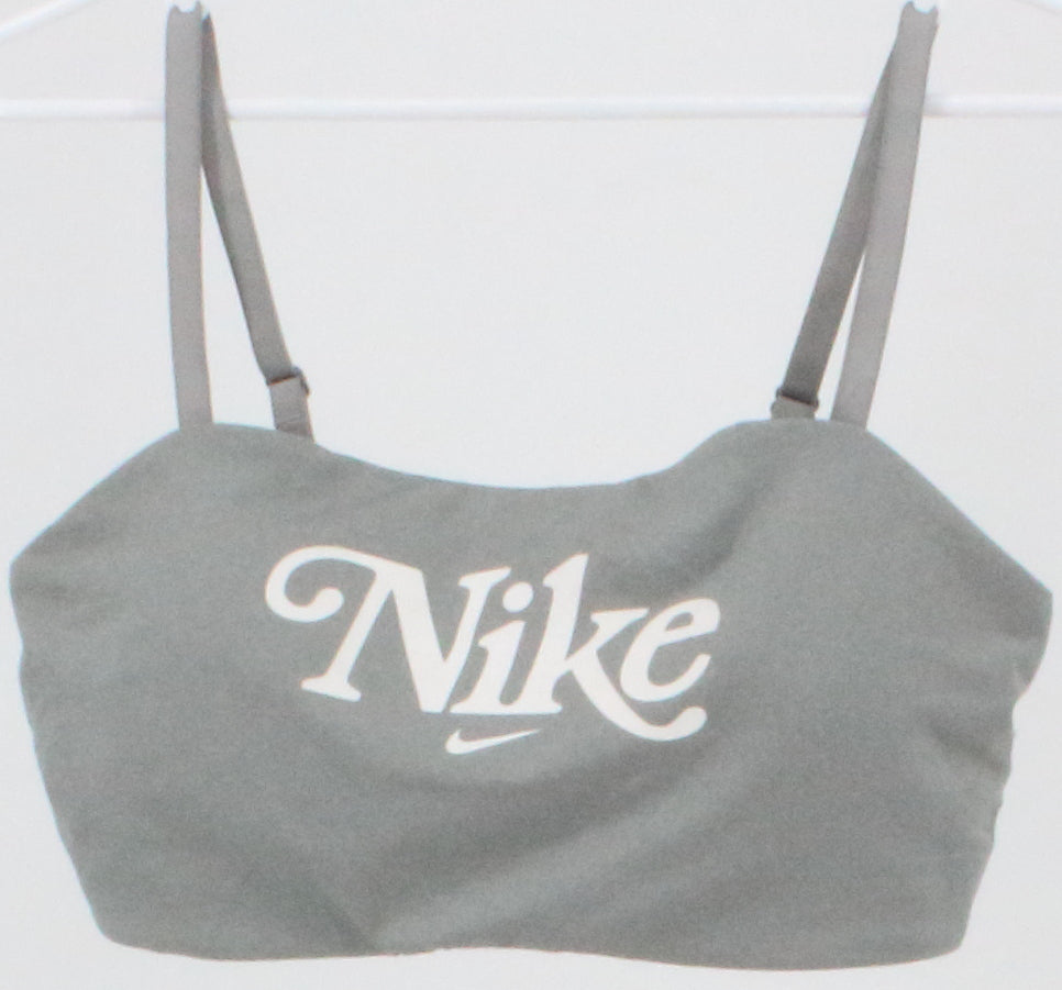 Nike Dri-Fit Grey Top With White Silk Logo
