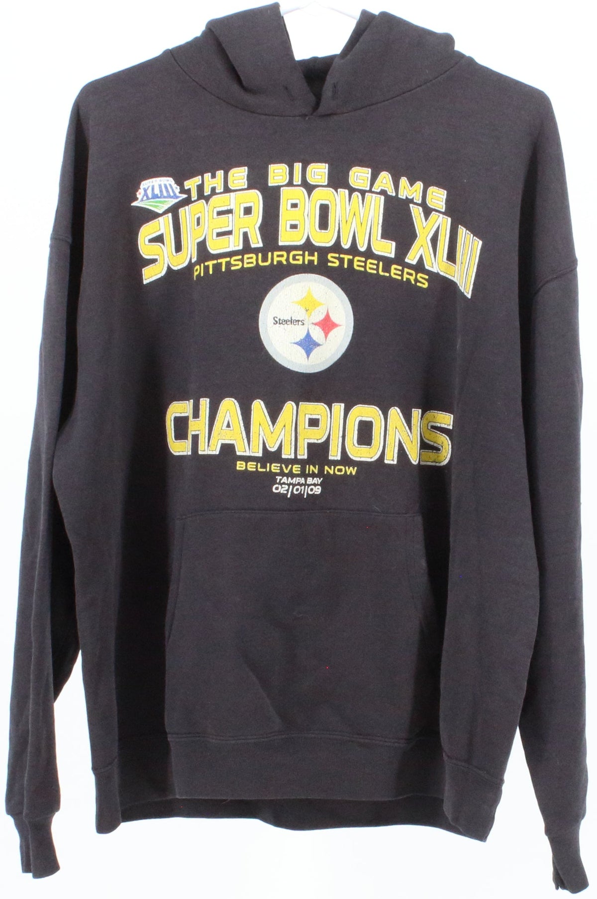 NFL The Big Game Super Bowl XLIII Black Hooded Sweatshirt