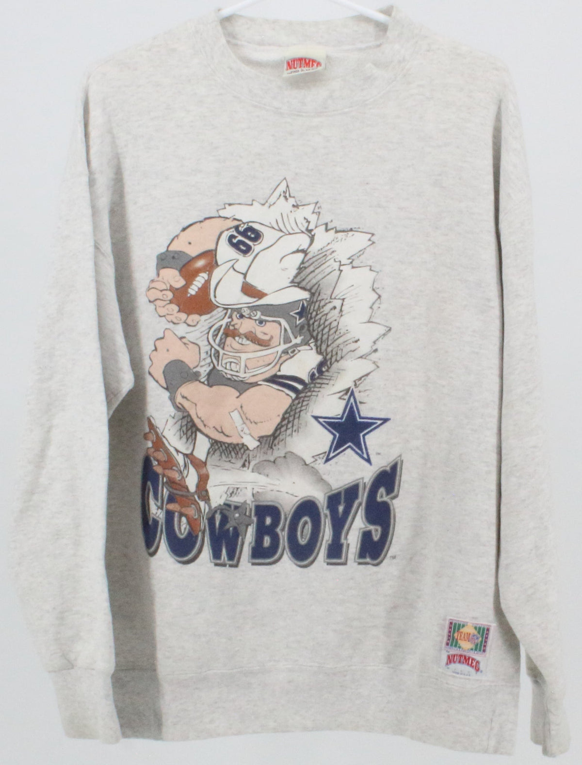 Nutmeg Mills Cowboys Dallas NFL Grey Melange Sweatshirt