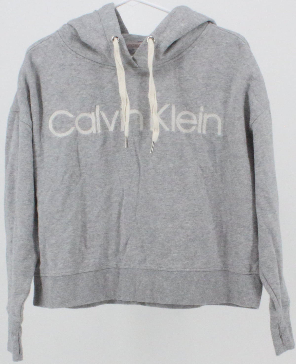 Calvin Klein Performance Grey Cropped Hooded Sweatshirt
