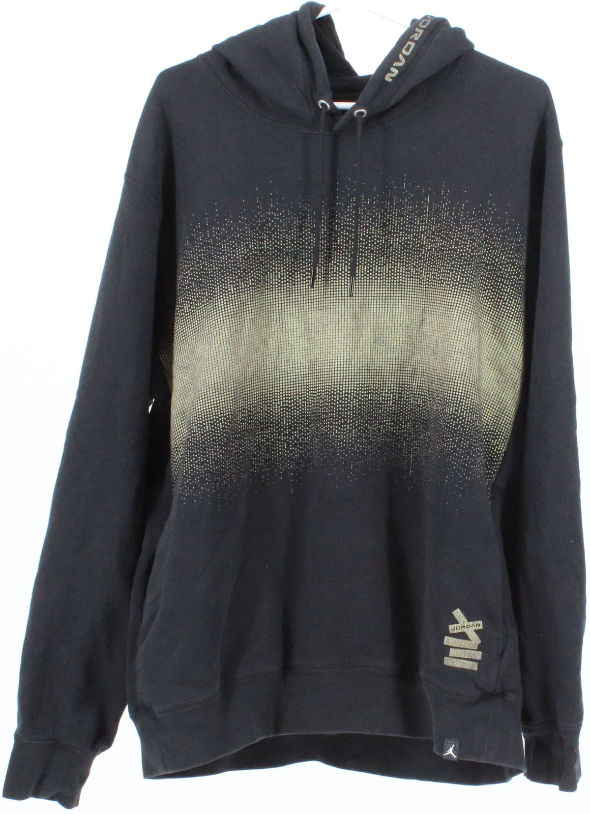 Jordan Black Hooded Sweatshirt With Gold Pixels