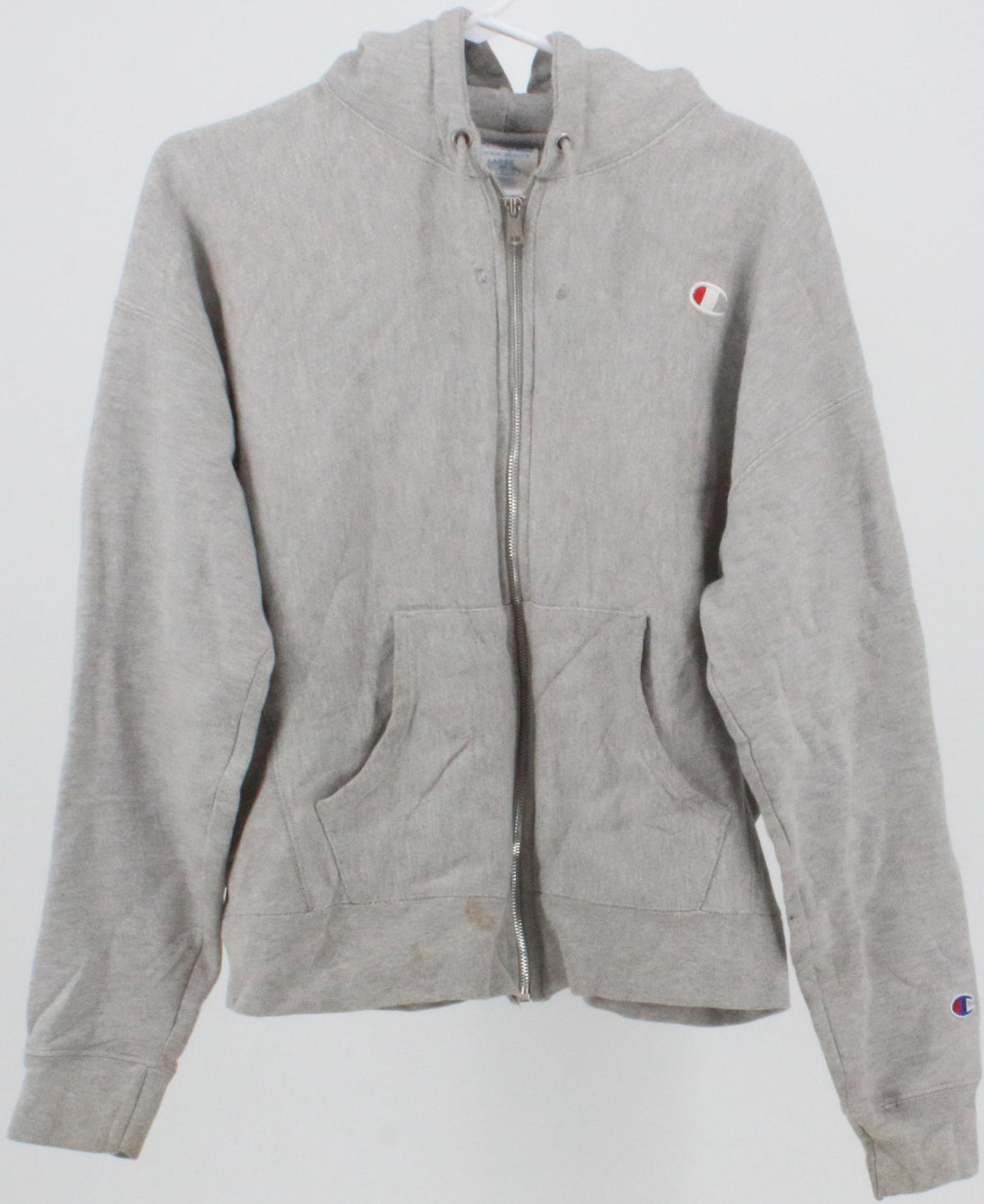 Champion Reverse Weave Grey Full Zip Hooded Sweatshirt