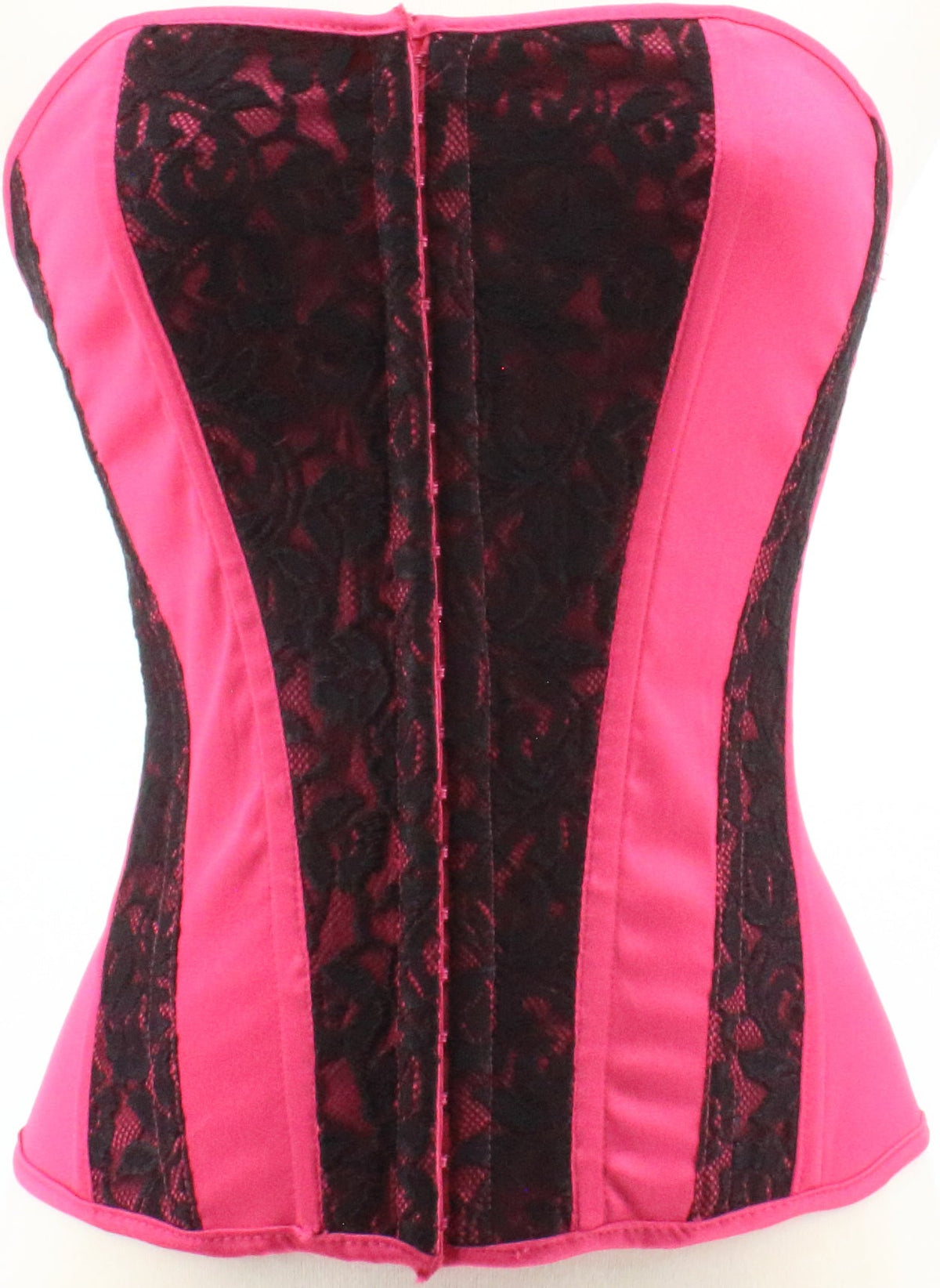 Charlotte Russe Pink and Black Lace Corset