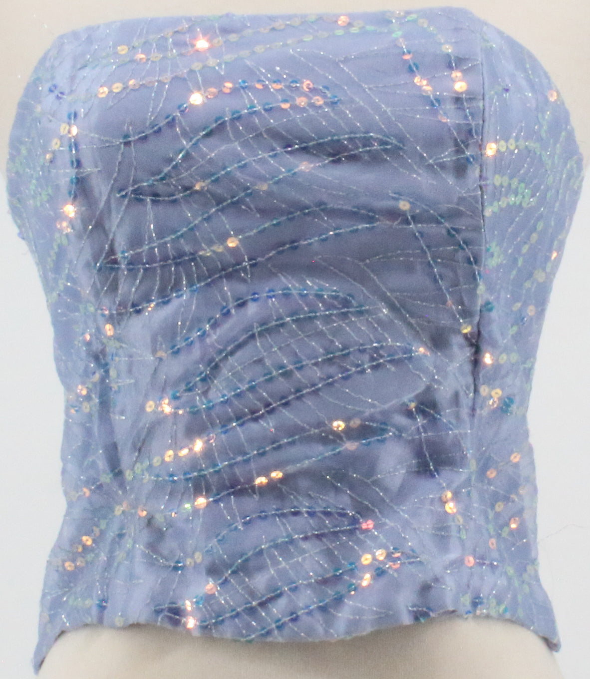 Jessica McClintock for Gunne Sax Light Blue Embroidered Corset