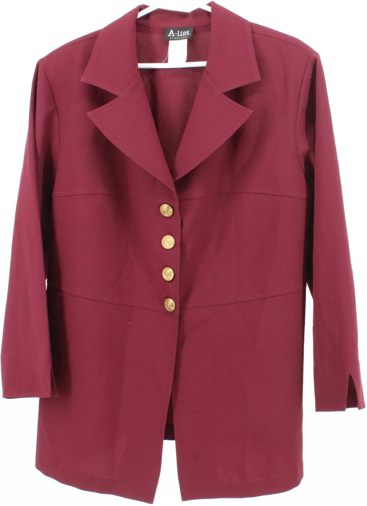 A-List by Wrapper Burgundy Blazer