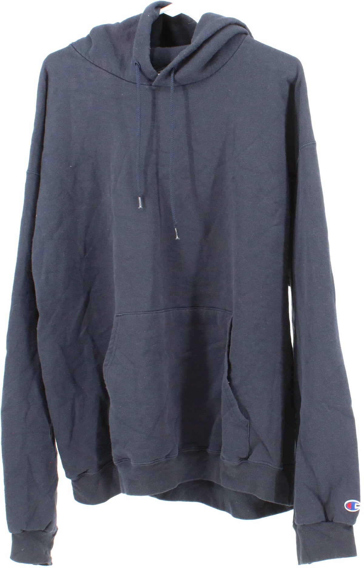 Champion Authentic Athletic Apparel Plain Navy Blue Hooded Sweatshirt