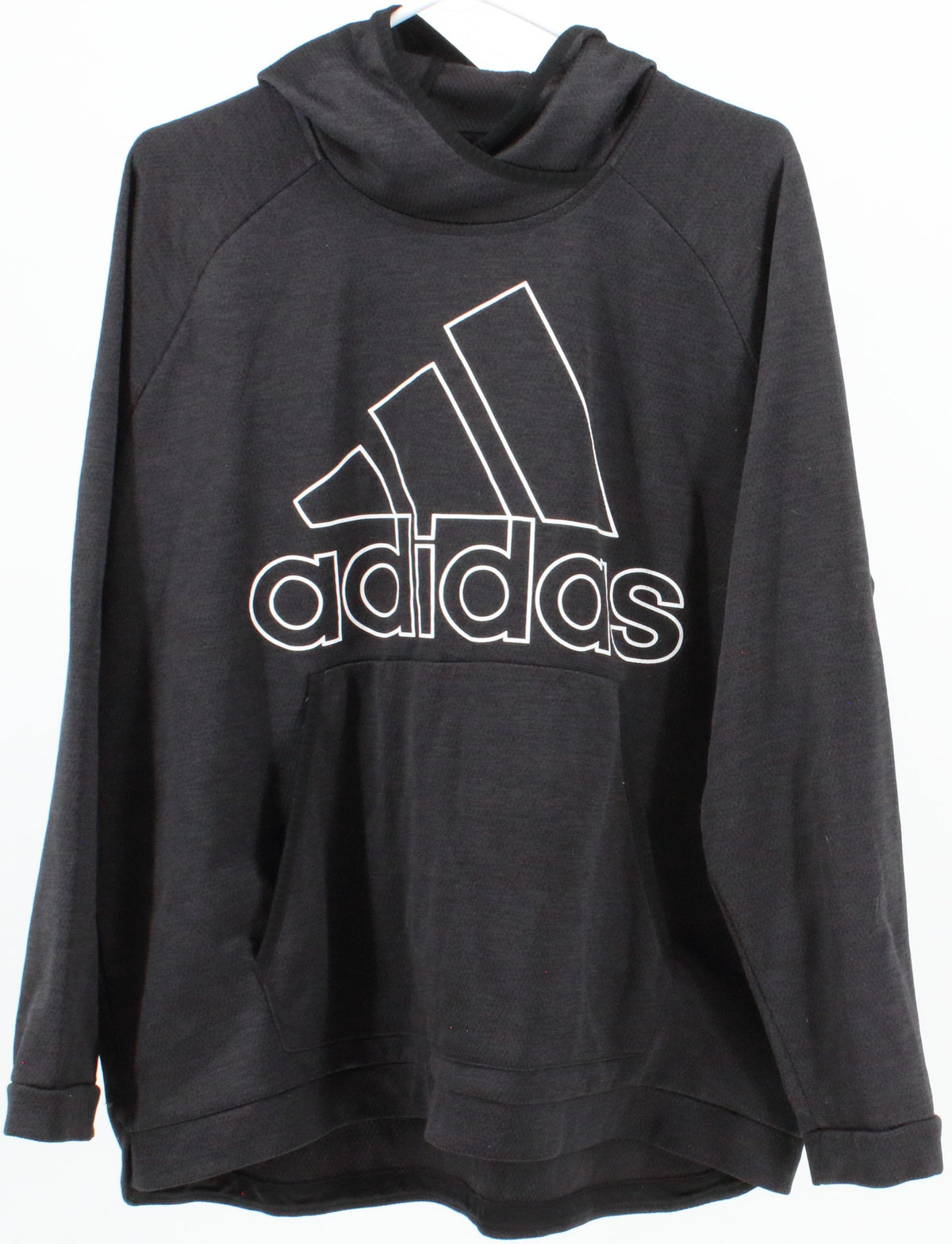 Adidas Black Hooded Sweatshirt With White Front Logo