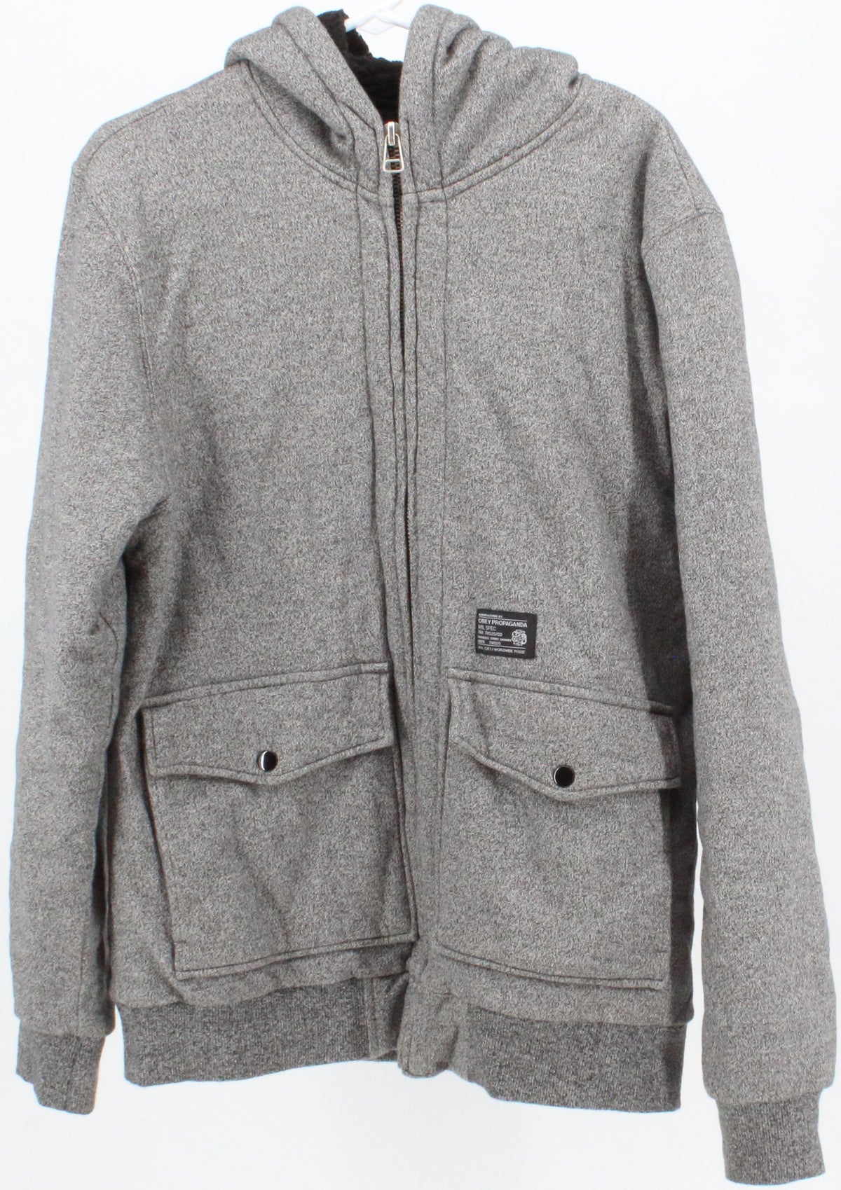 Obey Grey Full Zip Lined Sweatshirt