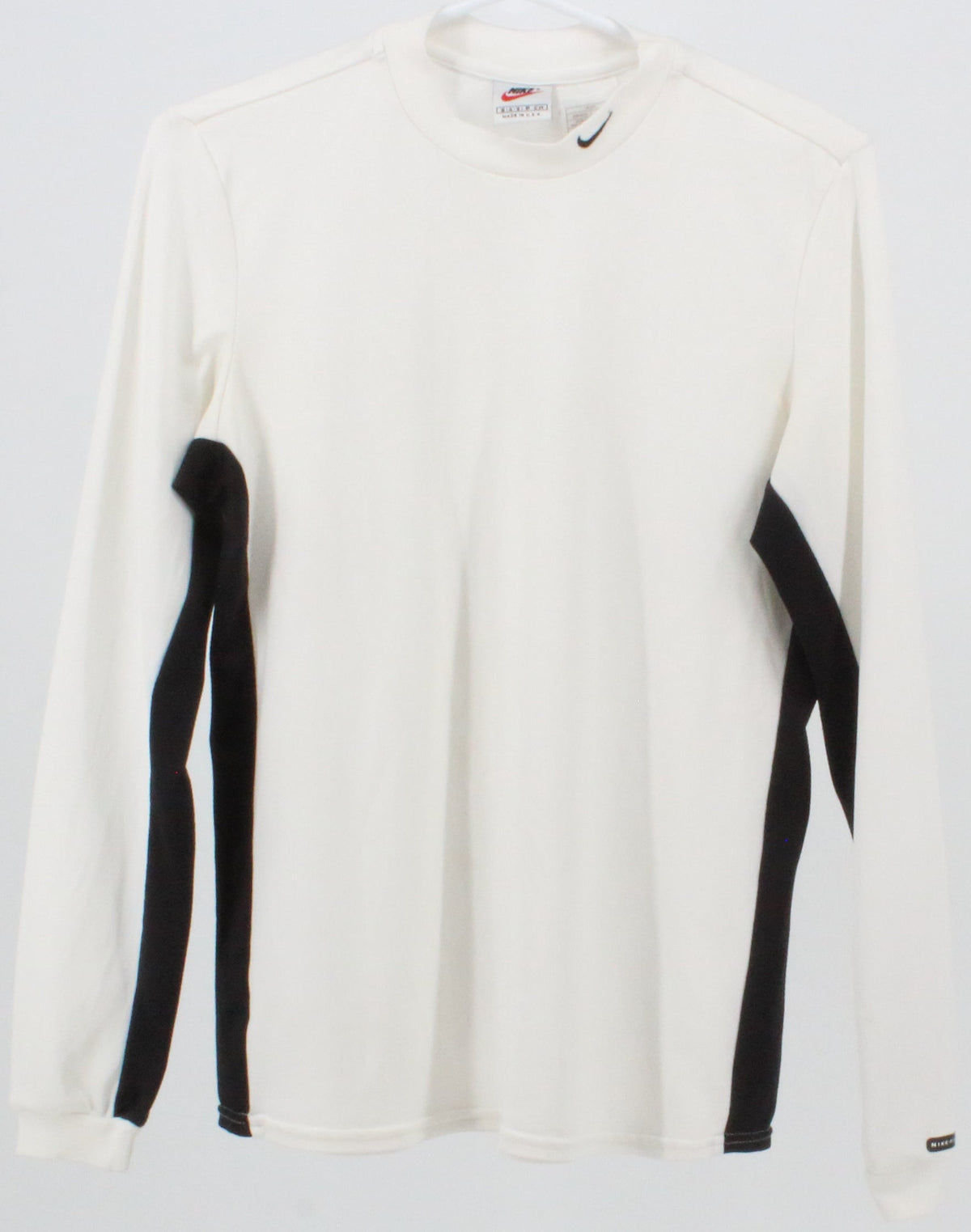 Nike-Fit White and Black Long Sleeve Active T-Shirt