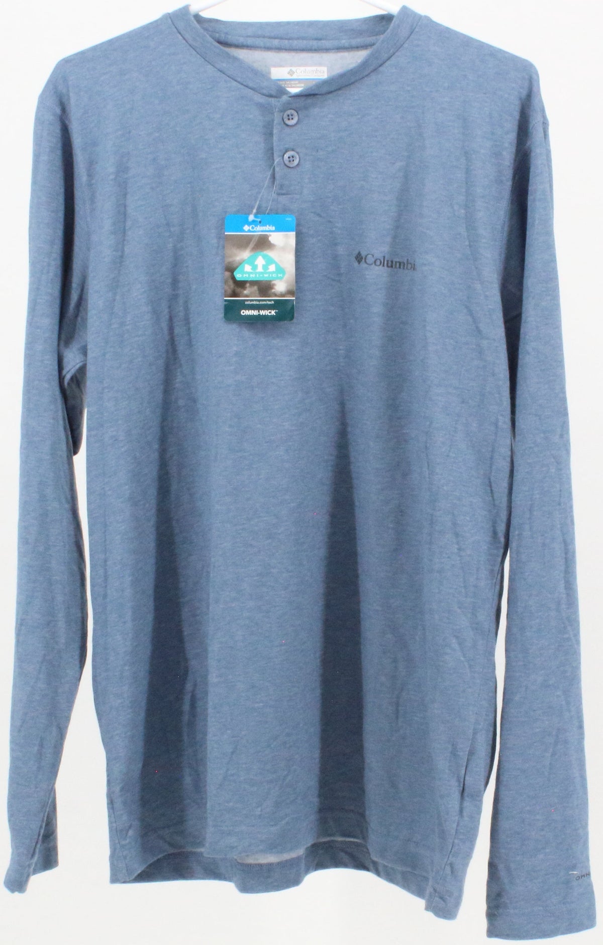 Columbia Omni-Wick Blue Front Buttons Long Sleeve T-Shirt