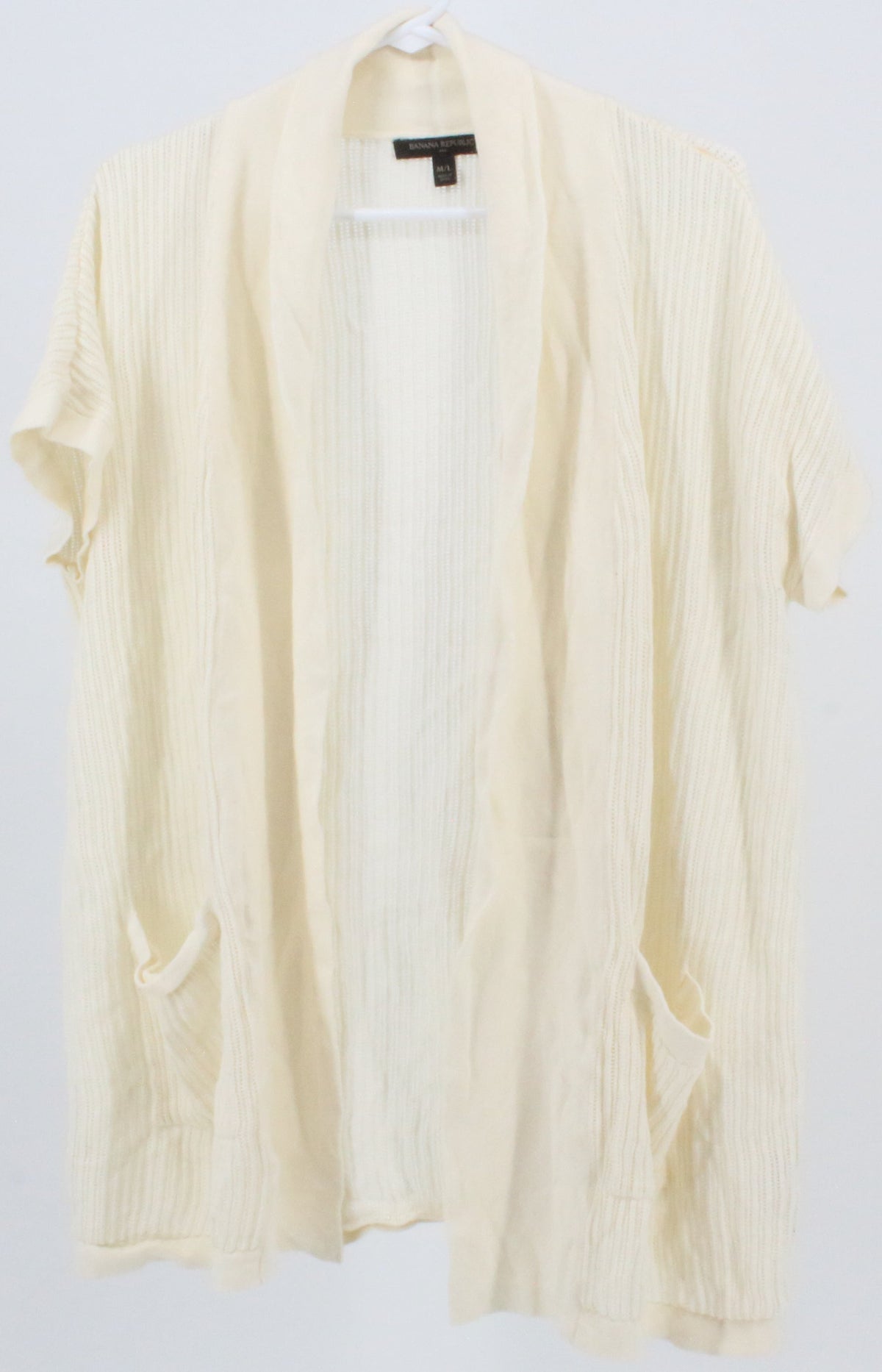 Banana Republic Off White Short Sleeve Opened Sweater