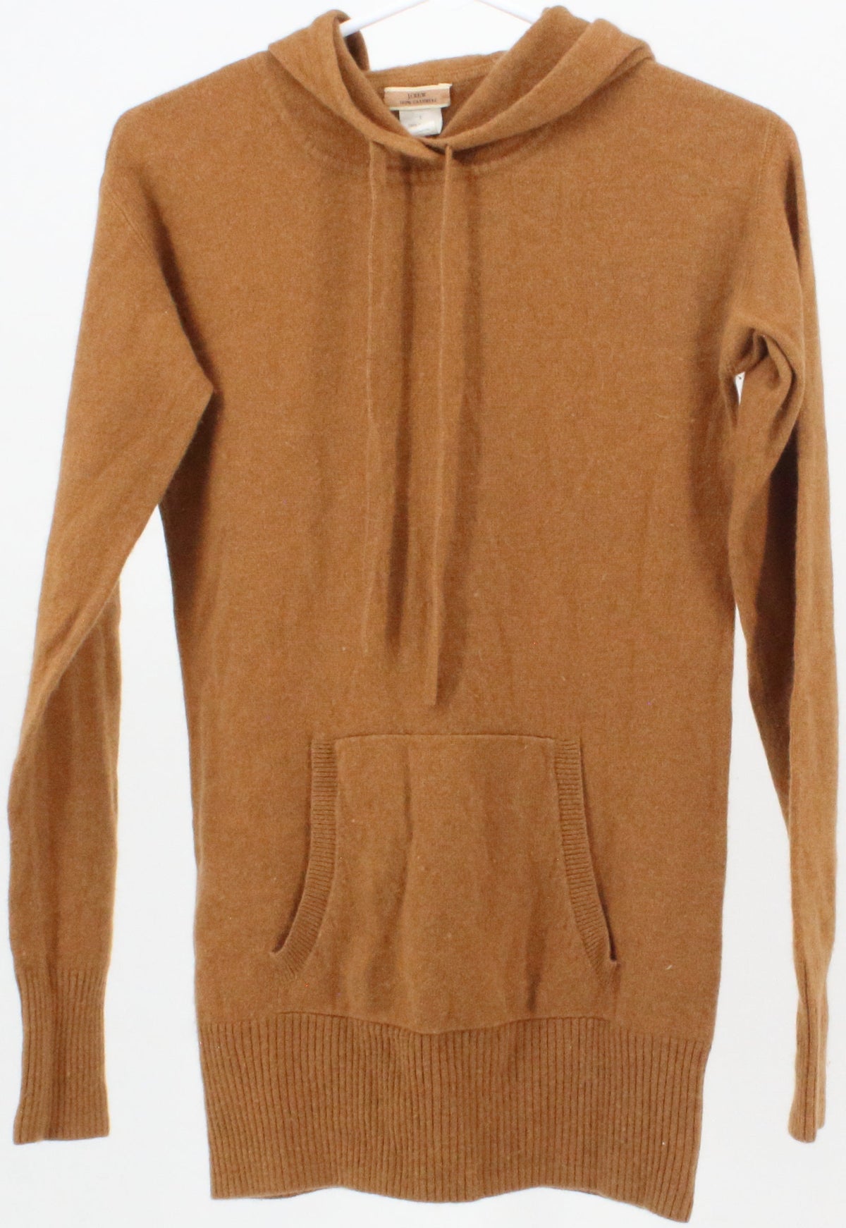 J Crew Camel Hooded Cashmere Sweater