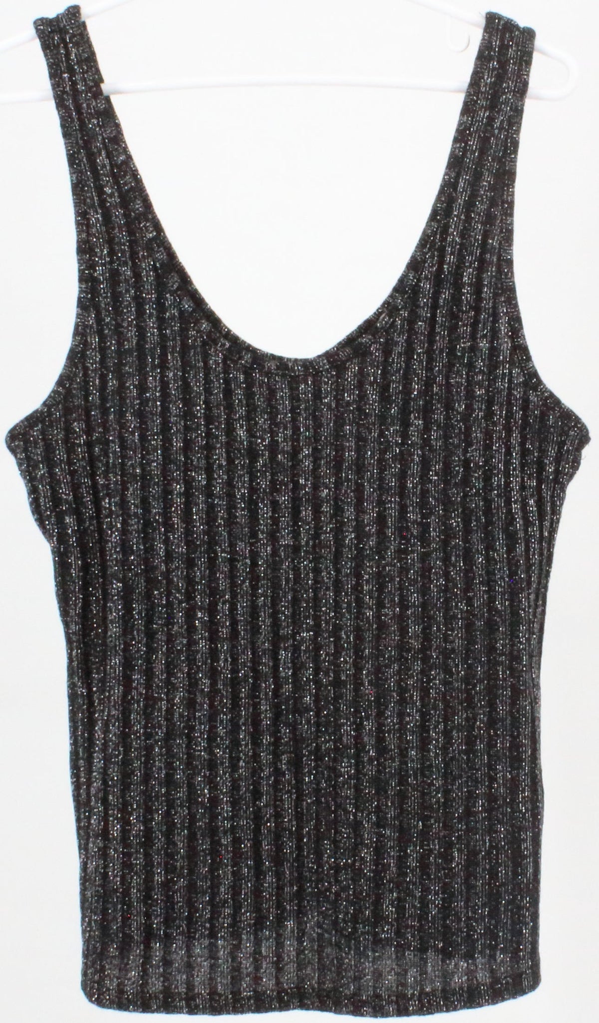 Forever 21 Black and Silver Knit Tank Top