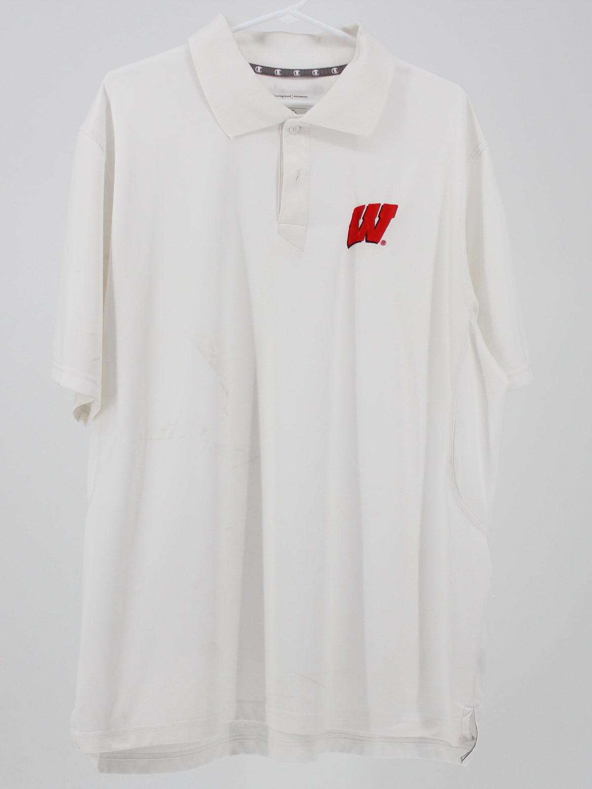 Champion Wisconsin Logo Dry Fit Golf Shirt