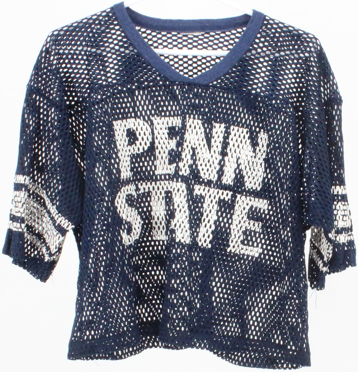 Penn State Navy Blue and White Perforated Cropped Jersey