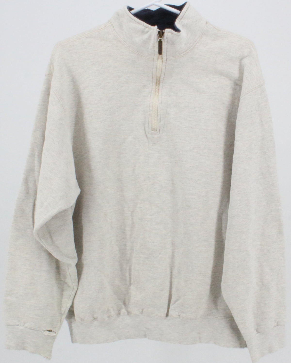 L.L.Bean Russel Athletic Light Grey Melange Mid Zip Sweatshirt