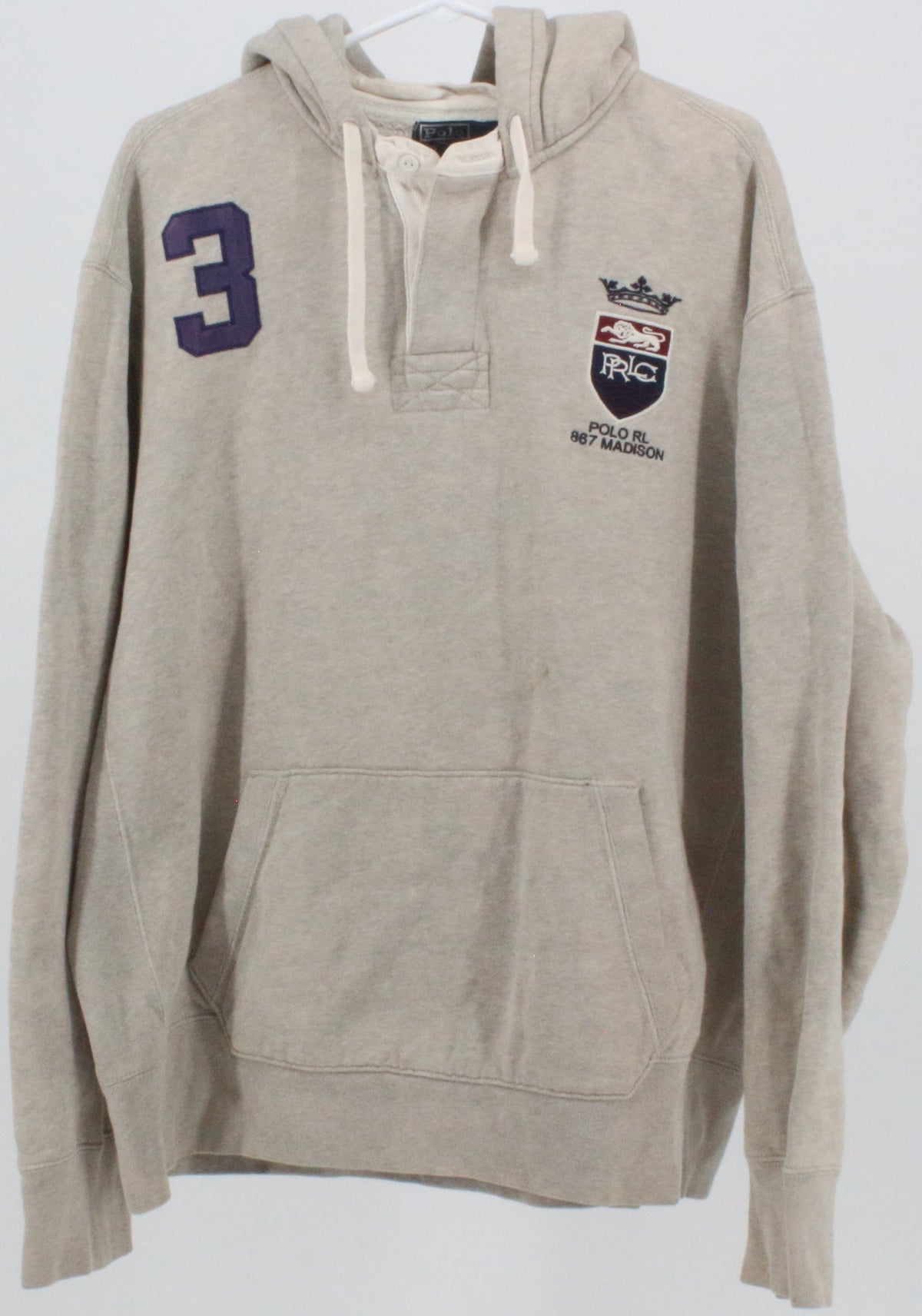 Polo by Ralph Lauren Polo RL 867 Madison Grey Hooded Sweatshirt