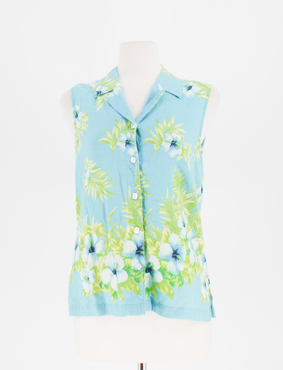 90's EasySpirit Floral Noched Neck Sleeveless blouse