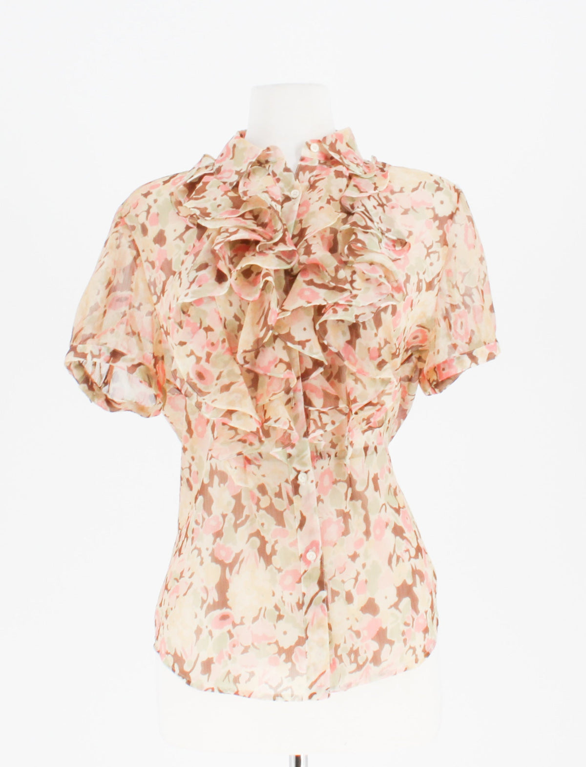 Ralph Lauren-Floral Ruffled Short-sleeved Blouse