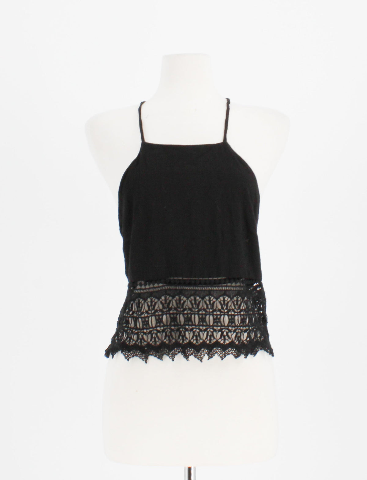 American Eagle Open Back Crochet Boho Halter Top