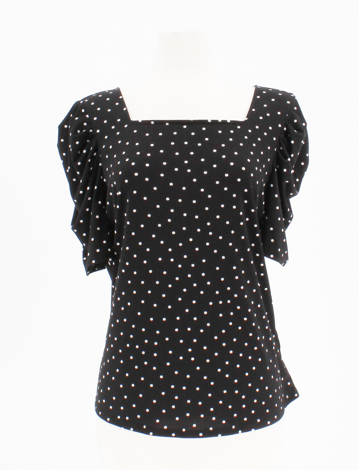 Adrinna Papell Short-sleeved Polka Dot Blouse