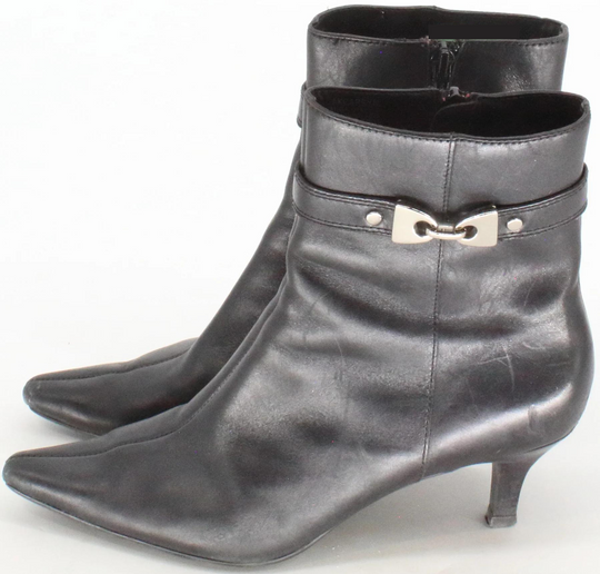 AK Anne Klein iflex Black Low Heel Mid Calf Boots